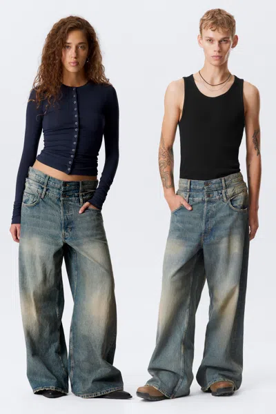 Weekday Dual Waistband Wide Leg Jeans