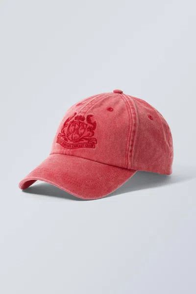 Weekday Embroidered Baseball Cap In Pink