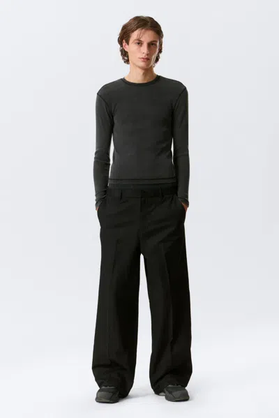 Weekday Emil Loose Fit Chino Trousers In Black