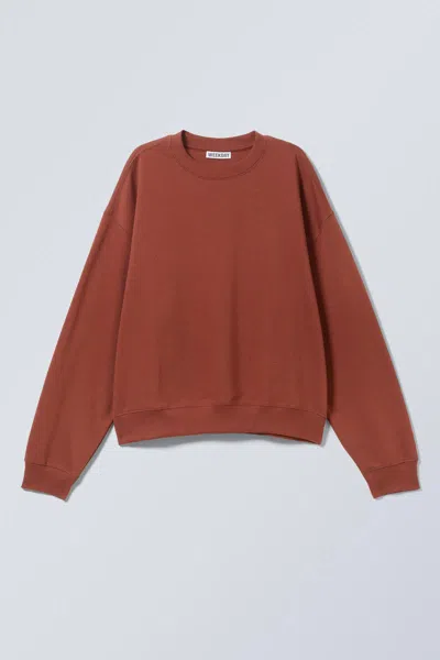 Weekday Essence Standard Sweatshirt In Burgundy