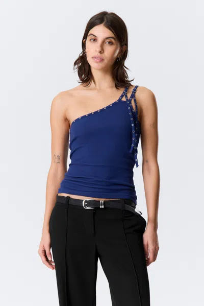Weekday Eyelet Detail Asymmetric Tank Top