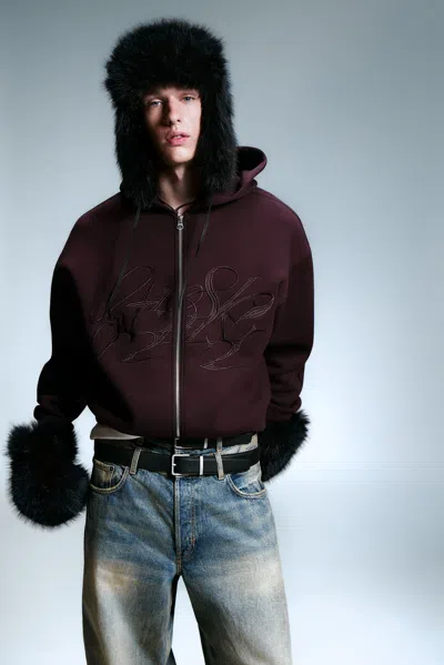 Weekday Faux Fur Trapper Hat In Black