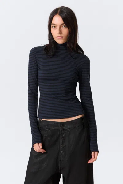 Weekday Fitted Striped Turtleneck Top