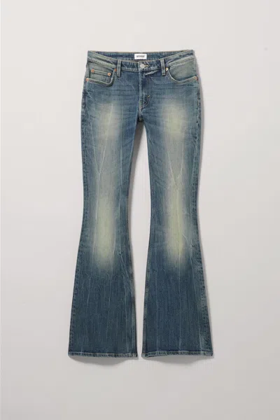 Weekday Flame Low Flared Jeans In Blue