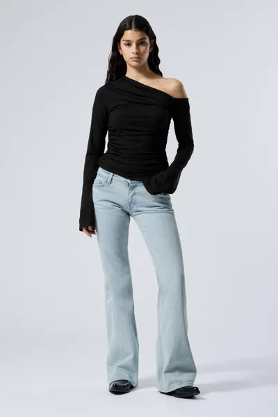 Weekday Flame Low Rise Slim Flared Leg Jeans In Blue