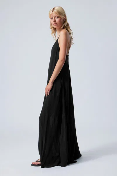 Weekday Flowy Maxi Dress In Black