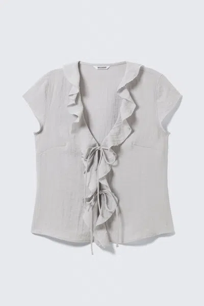 Weekday Frilled Tie-front Top