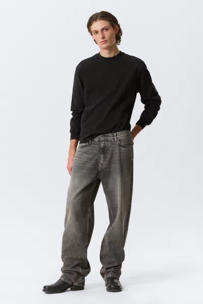 Weekday Galaxy Mid Rise Loose Straight Leg Jeans In Gray