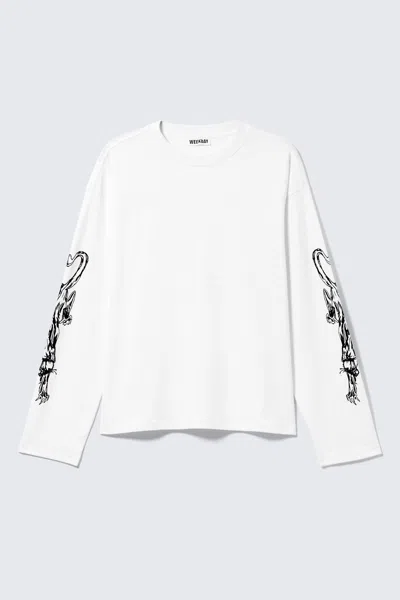 Weekday Great Boxy Graphic Long Sleeve T-shirt In White