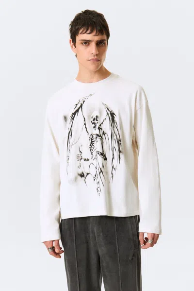 Weekday Great Boxy Graphic Long Sleeve T-shirt In White