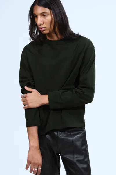 Weekday Great Boxy Long Sleeve T-shirt In Green