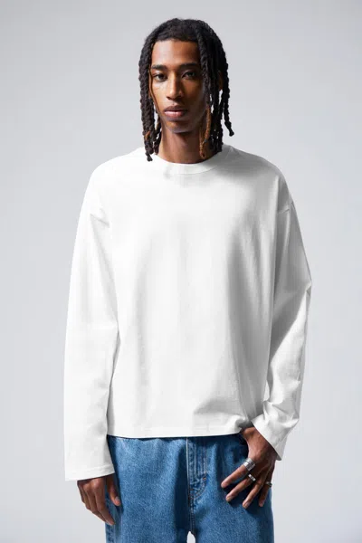 Weekday Great Boxy Long Sleeve T-shirt In White