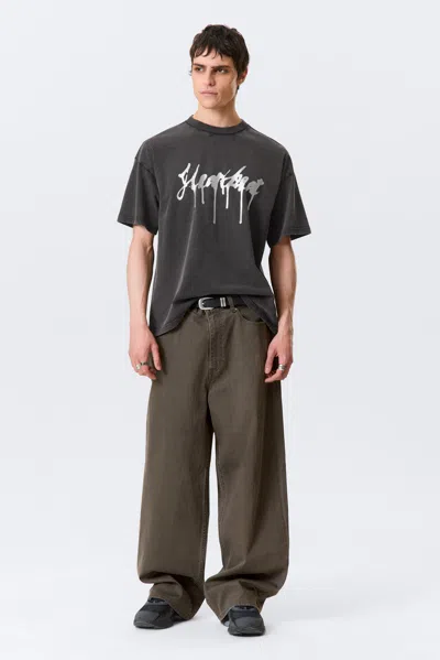 Weekday Great Boxy Printed Graphic Tee In Black