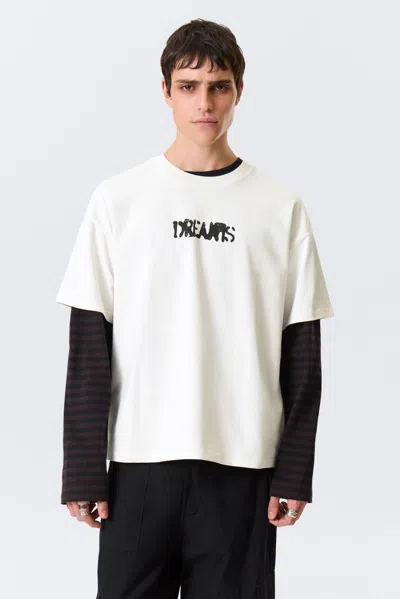 Weekday Great Boxy Printed Graphic Tee In White