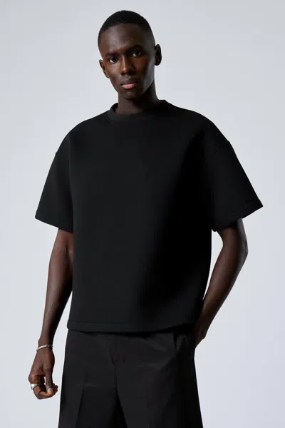 Weekday Great Boxy Scuba T-shirt In Black