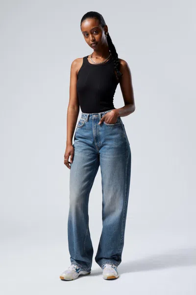 Weekday Halo Curve High Wide Jeans In Black