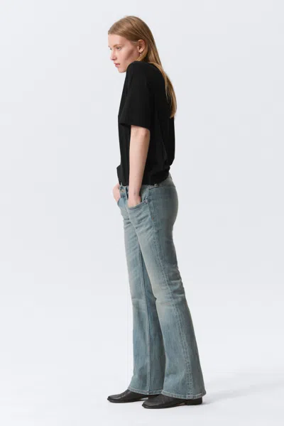 Weekday Hour Low Rise Skinny Bootcut Leg Jeans In Black