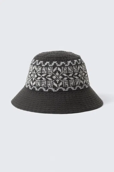 Weekday Knitted Jaquard Bucket Hat In Brown