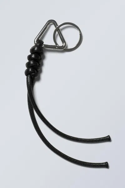 Weekday Knotted Cord Keyring In Black