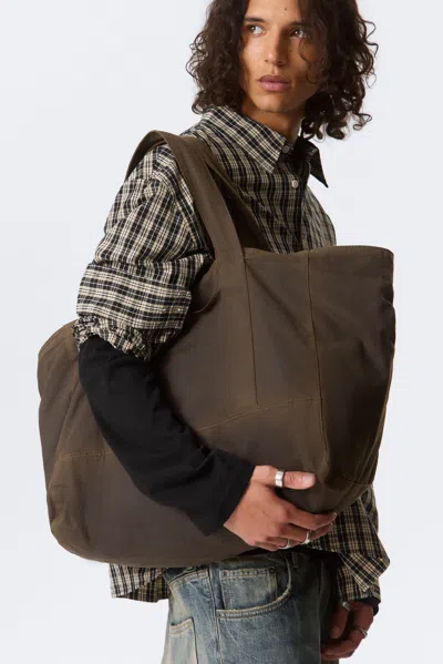 Weekday Large Waxed Cotton Canvas Tote Bag