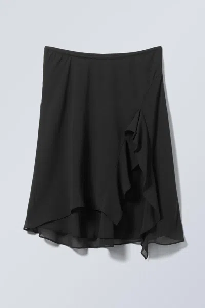 Weekday Layered Midi Skirt In Black