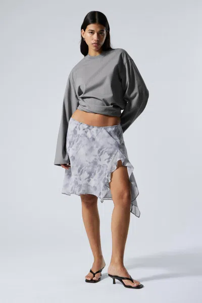 Weekday Layered Midi Skirt In Grey