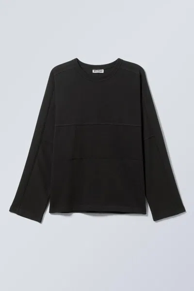 Weekday Long-sleeved Inside-out T-shirt In Black