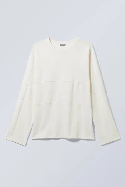 Weekday Long-sleeved Inside-out T-shirt In White