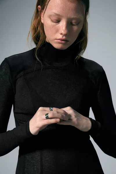 Weekday Long-sleeved Mesh Mock-neck Top