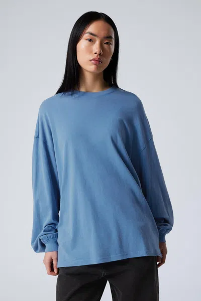 Weekday Long-sleeved Oversized T-shirt In Blue