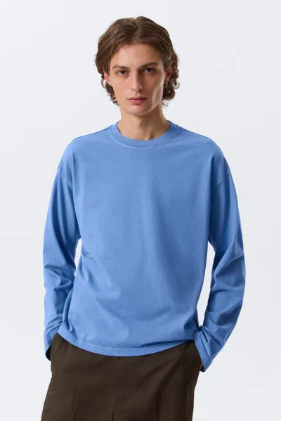 Weekday Loose Boxy Long-sleeved T-shirt In Blue