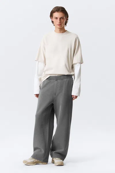 Weekday Loose Heavyweight Cotton Terry Sweatpants In Gray