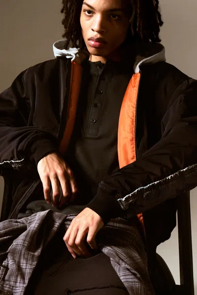 Weekday Loose Hooded Bomber Jacket In Blue