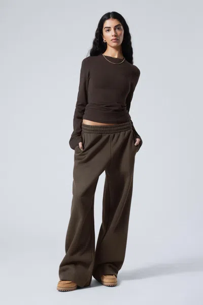 Weekday Loose Long Heavyweight Sweatpants In Green