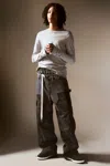 Weekday Loose Patchwork Cargo Trousers In Blue