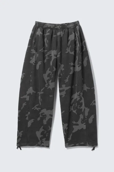 Weekday Loose Printed Cotton Terry Sweatpants In Gray