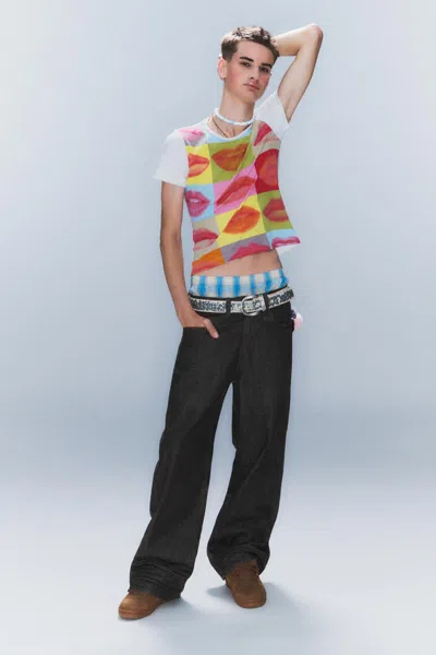 Weekday Looser Regular Waist Loose Straight Jeans In Black