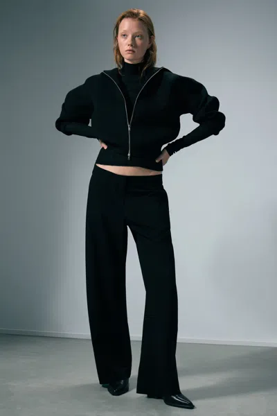 Weekday Low-rise Loose Cocoon Suiting Trousers In Black