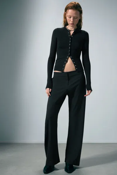 Weekday Low-rise Loose Cocoon Suiting Trousers In Gray