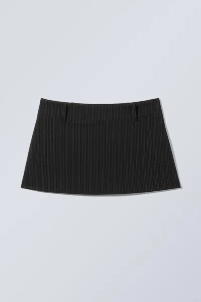 Weekday Low Waist Mini Skirt In Black