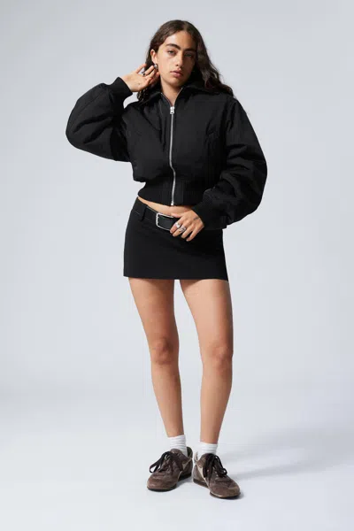 Weekday Low Waist Mini Skirt In Black