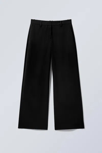 Weekday Low-waisted Loose Fit Suit Trousers In Black