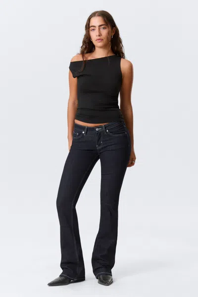 Weekday Luna Low Rise Skinny Bootcut Leg Jeans In Blue