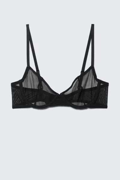 Weekday Mesh Wire Bra In Black