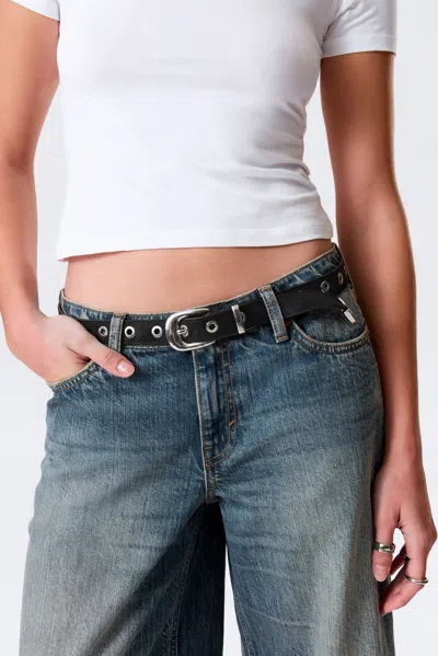 Weekday Metal Eyelet Faux Leather Belt