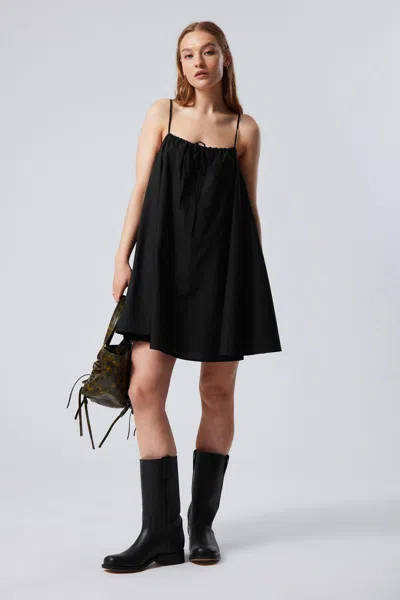 Weekday Mini Cotton Dress In Black