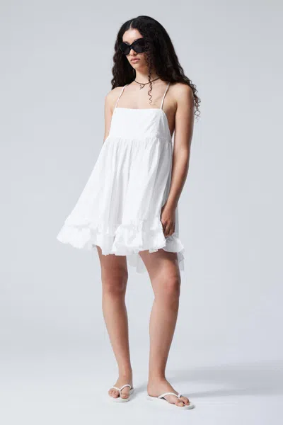 Weekday Mini Poplin Strap Dress In White