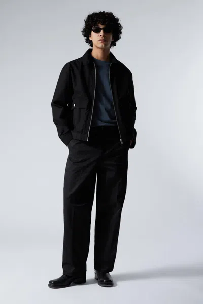 Weekday Minimal Zip-up Jacket In Black