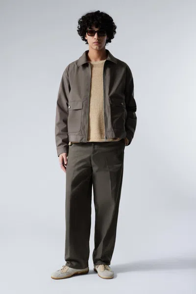 Weekday Minimal Zip-up Jacket In Grey
