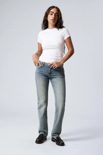 Weekday Nail Low Straight Jeans In Blue